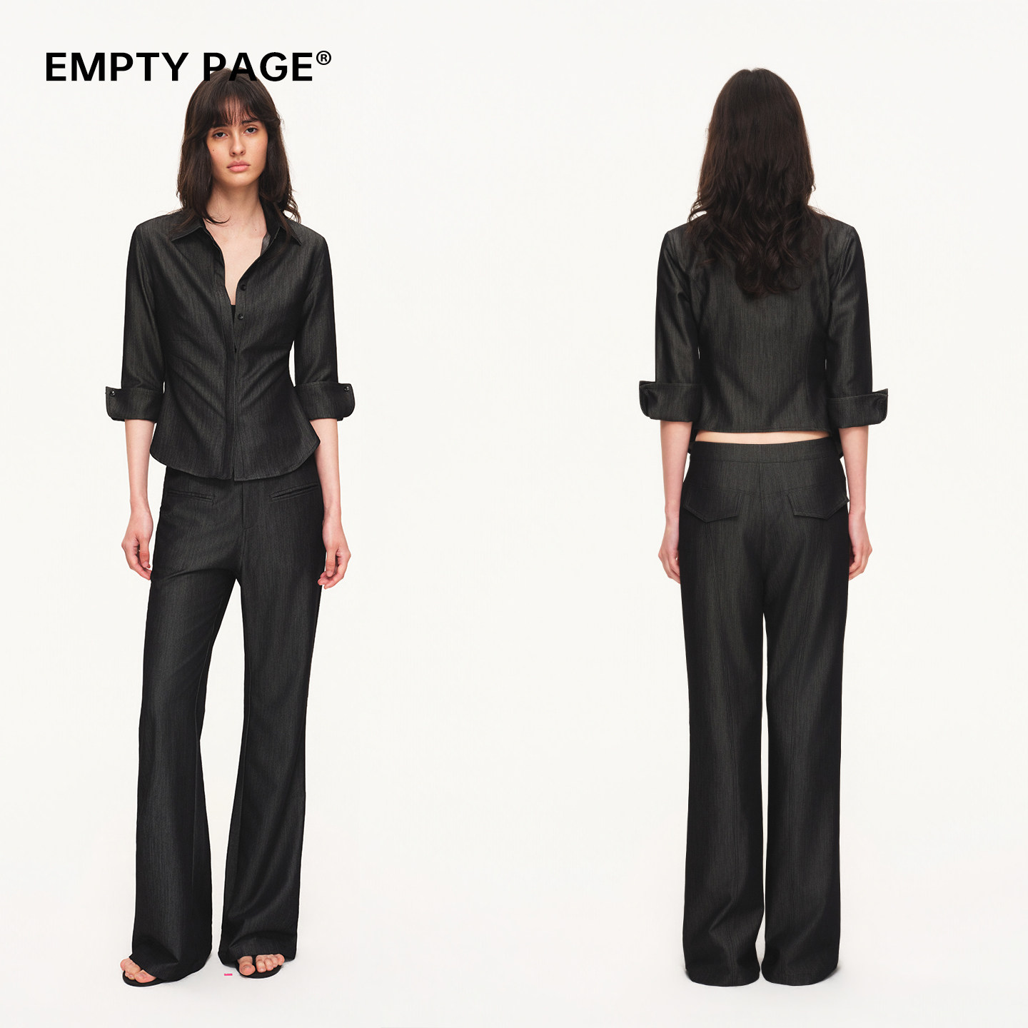 EMPTYPAGE夏季牛仔修身衬衫图片