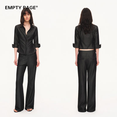 EMPTYPAGE夏季牛仔修身衬衫
