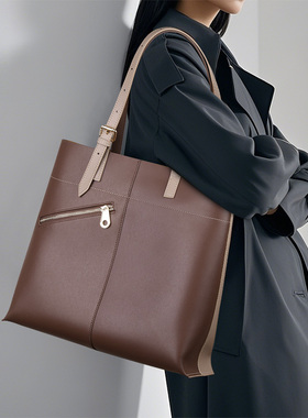 真皮托特包女2025新款软皮大包包大容量时尚单肩女包休闲手提包