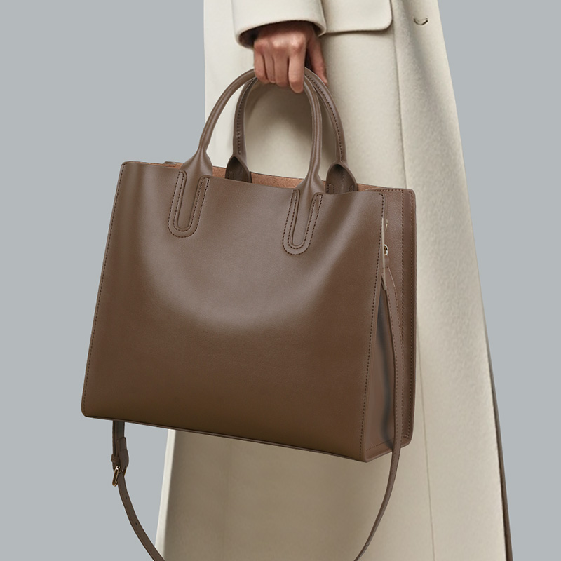 beep真皮大容量手提斜挎托特包