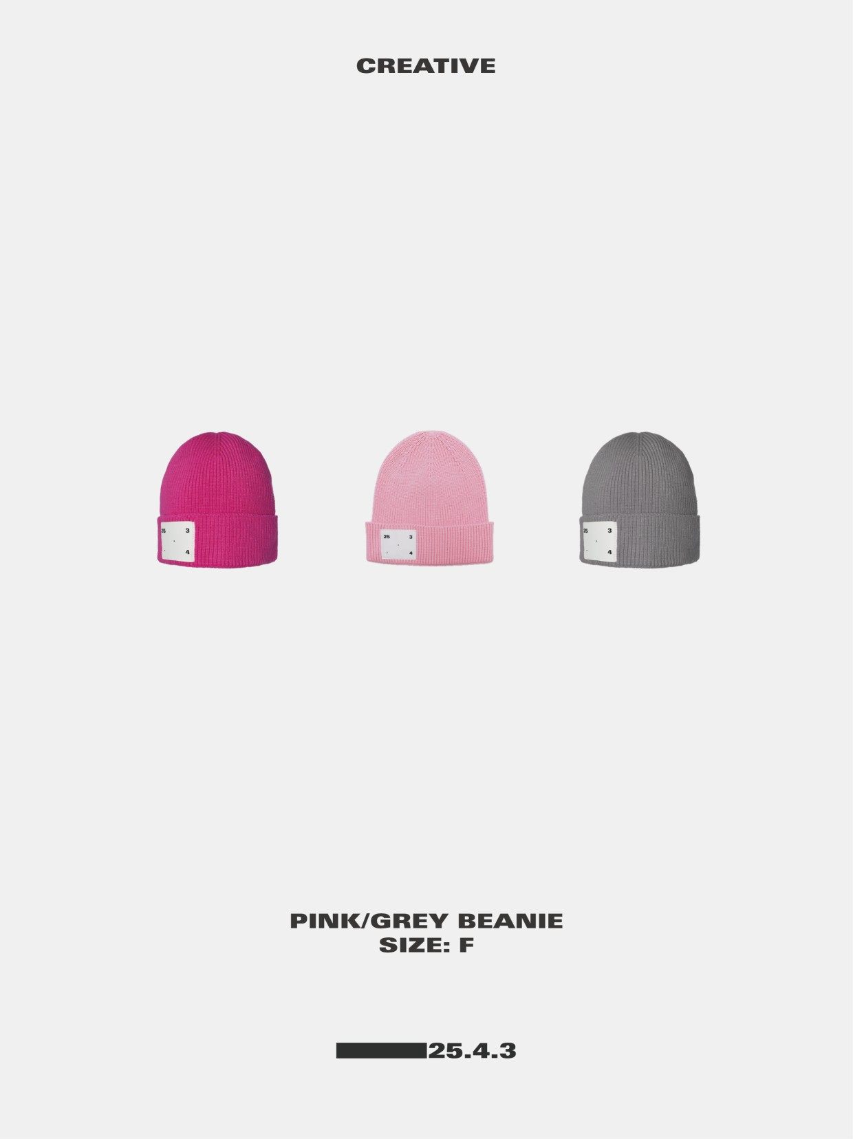 25.4.3 AW23 PINK/GREY BEANIE 针织帽