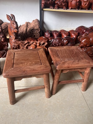 越南红木缅甸花梨木原木加厚小方凳四方板凳实木凳子换鞋凳有榫头