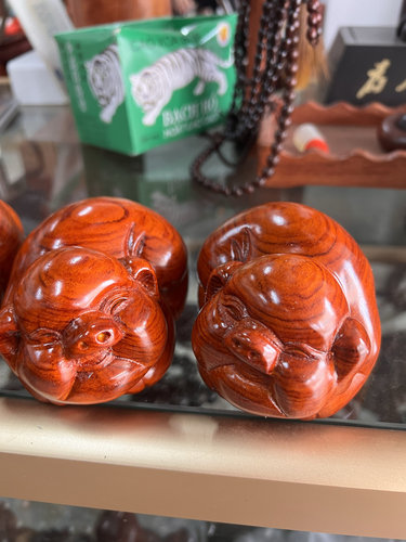 花梨木福猪摆件客厅家居装饰红木工艺品招财木雕发财小猪生肖礼品