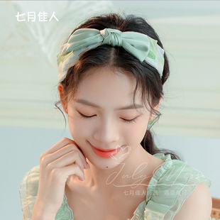 梦境森系~新款法式发箍带飘带编发绑发一体头箍简约时尚洋气发饰