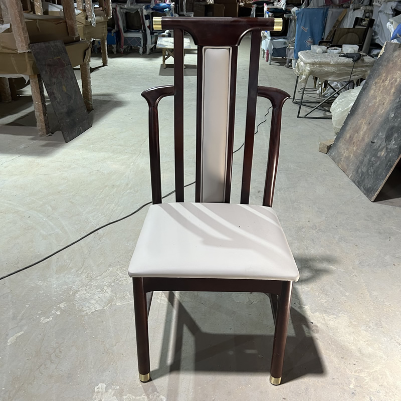 新中式实木岩板圆形餐桌椅组合