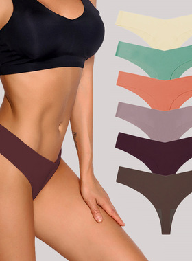 Women's fitness underwear 欧美低腰无痕瑜伽健身性感丁字内裤