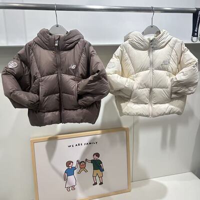 NewBalanceNB童装25冬新品女童韩版白鹅绒短款连帽羽绒服7PF43022