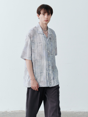 GRAINMUSTARD古巴领印花短袖