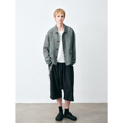 GRAINMUSTARD 「Knitted Jacket」 亚麻编织网纱夹克复古镂空外套