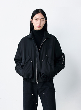 GRAINMUSTARD 「Studded Bomber Jacket」 精纺羊毛绗棉空军夹克