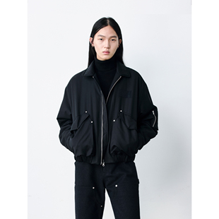 Jacket」 Bomber 精纺羊毛绗棉空军夹克 「Studded GRAINMUSTARD