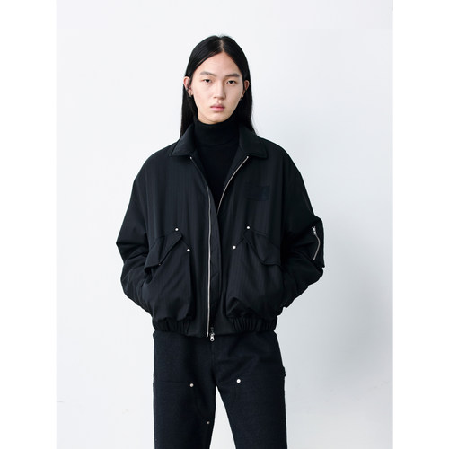 GRAINMUSTARD 「Studded Bomber Jacket」 精纺羊毛绗棉空军夹克