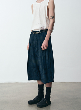 GRAINMUSTARD 「Rayon Capri Pants」人丝印花打褶垂感休闲七分裤