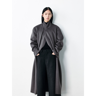 GRAINMUSTARD 「Mercerized Wool Coat」瓦灰丝光羊毛长款大衣
