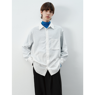 GRAINMUSTARD长袖极简翻领衬衫