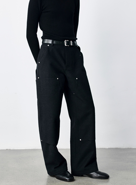 GRAINMUSTARD 「Brushed Logger Pants 」拉毛原牛撞钉伐木裤