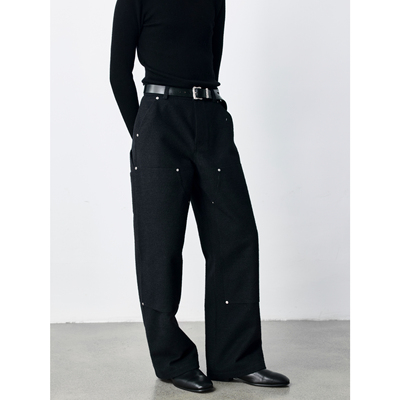 GRAINMUSTARD 「Brushed Logger Pants 」拉毛原牛撞钉伐木裤