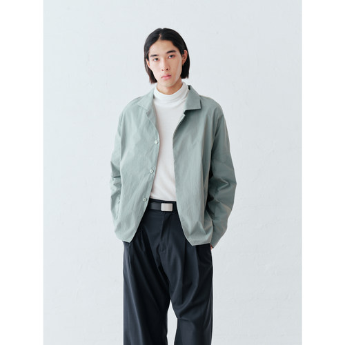GRAINMUSTARD 「Loose Fit Shirt」偏光皱感棉质休闲落肩长袖衬衫