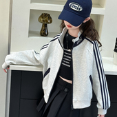女童棒球服2026新款 洋气儿童中大童外套春秋小女孩夹克上衣初中生