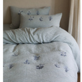 60支全棉三层皱皱纱提花四件套纯棉压纹刺绣被套双人超柔床上用品