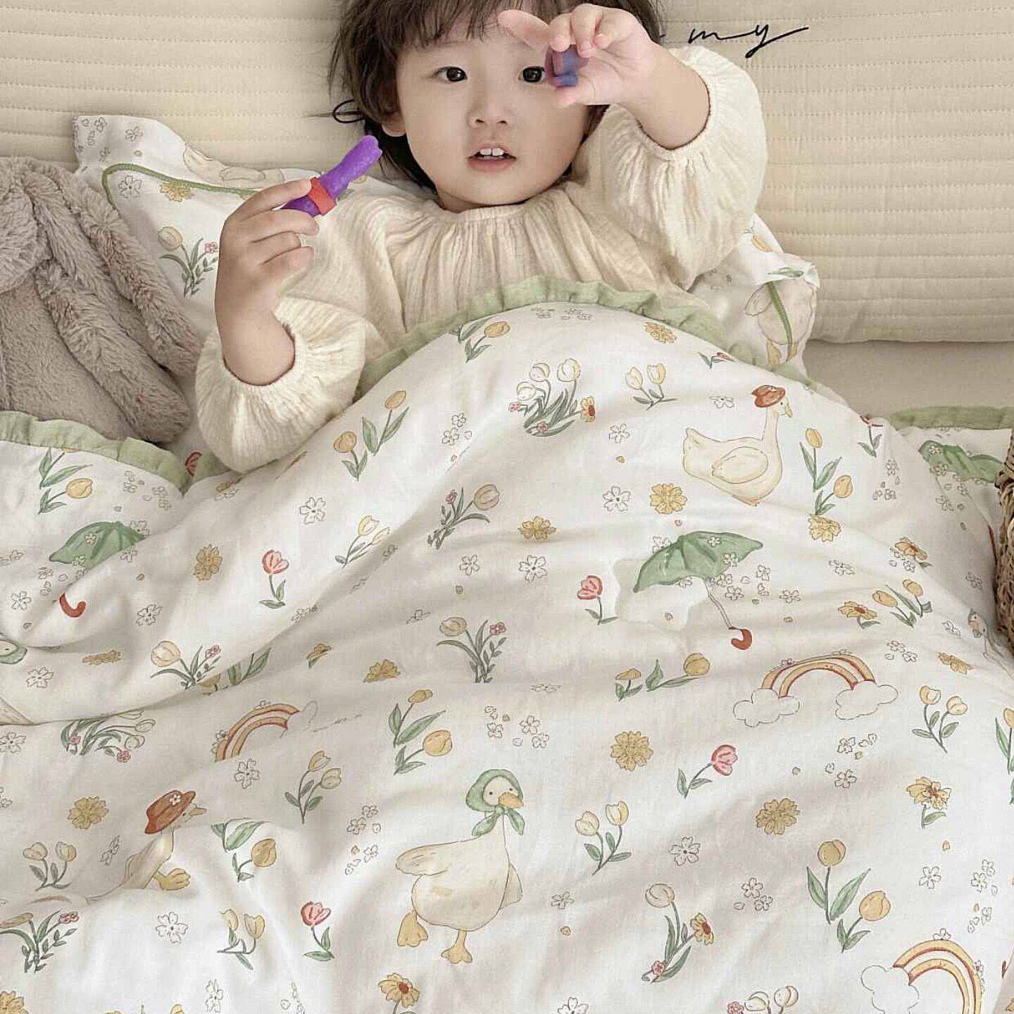 A类卡通可爱竹棉双层纱布春秋被子可水洗 秋冬加厚保暖幼儿园冬被