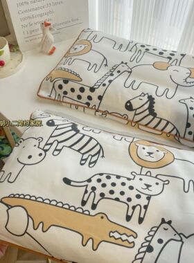 卡通儿童纯棉枕套幼儿园宝宝全棉枕头套60支长绒棉乳胶记忆枕枕套