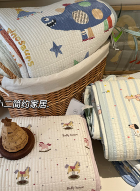 韩国大鹅双面全棉床盖150*200绗缝夹棉防滑床单1.5米单人纯棉床盖