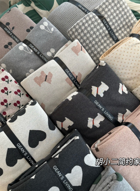 卡通可爱全棉色织针织提花四件套加厚天竺棉纯棉床单被套床上用品