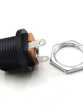 DC021 DC电源座带螺母DC-021 5.8口径 2.0针芯前进式电源插口母座