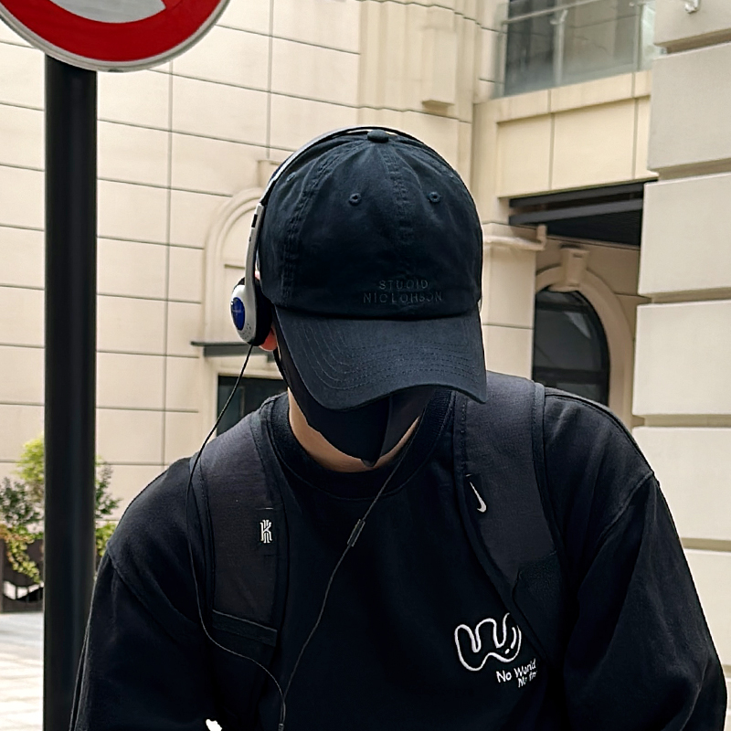 日系百搭字母刺绣软顶帽