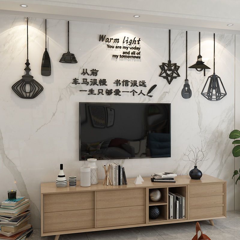 电视背景墙面贴纸卧室房间装饰品壁画3d立体自粘客餐厅布置亚克力