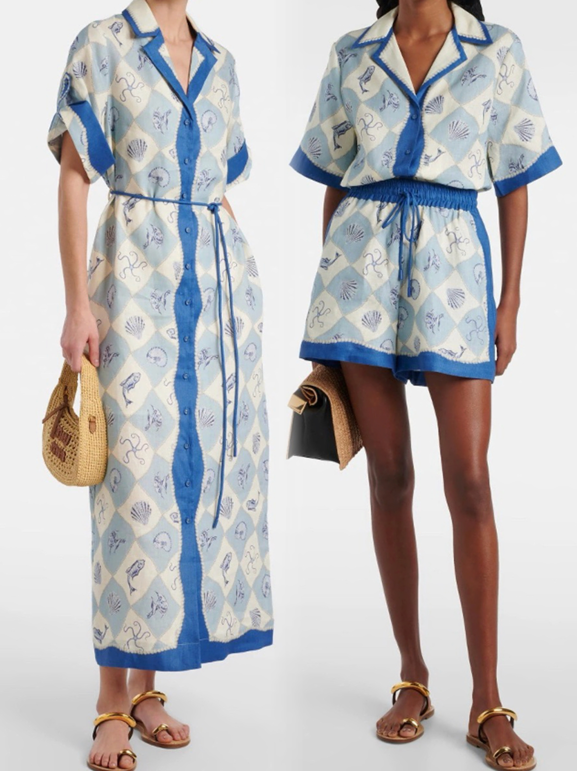 澳洲小众亚麻西拉定位印花套装