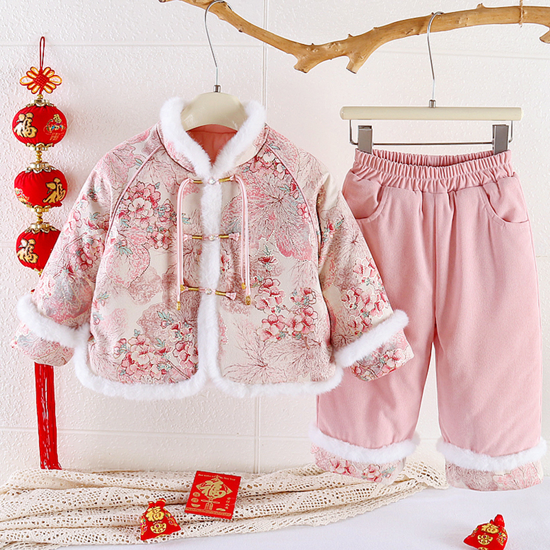 女童冬拜年服儿童中国风汉服套装