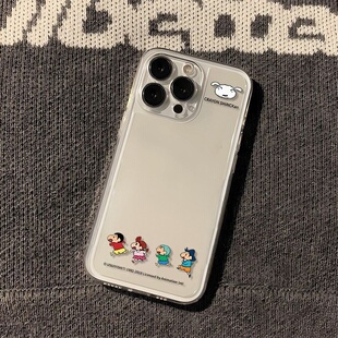 奔跑小新适用iPhone17手机壳新款苹果16/15/14/13mini/12promax/11全包防摔xr/xs/max简约6s/7/8plus保护套女