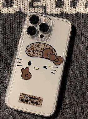 可爱卡通kitty猫咪透明手机壳iPhone少女心防摔保护套适用苹果17promax/16/15/14plus/13/12mini/11/xr7/xs/8