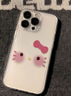 可爱卡通KT猫透明手机壳iPhone保护套少女甜美适用苹果17promax/16/15/14plus/13/12mini/11/xr/xs/7p/8/6s/6