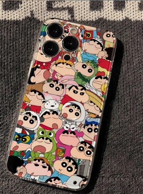 满屏小新适用iPhone17手机壳新款苹果16/15/14/13mini/12promax/11个性卡通xr/xs/max软壳6s/7/8plus保护套女