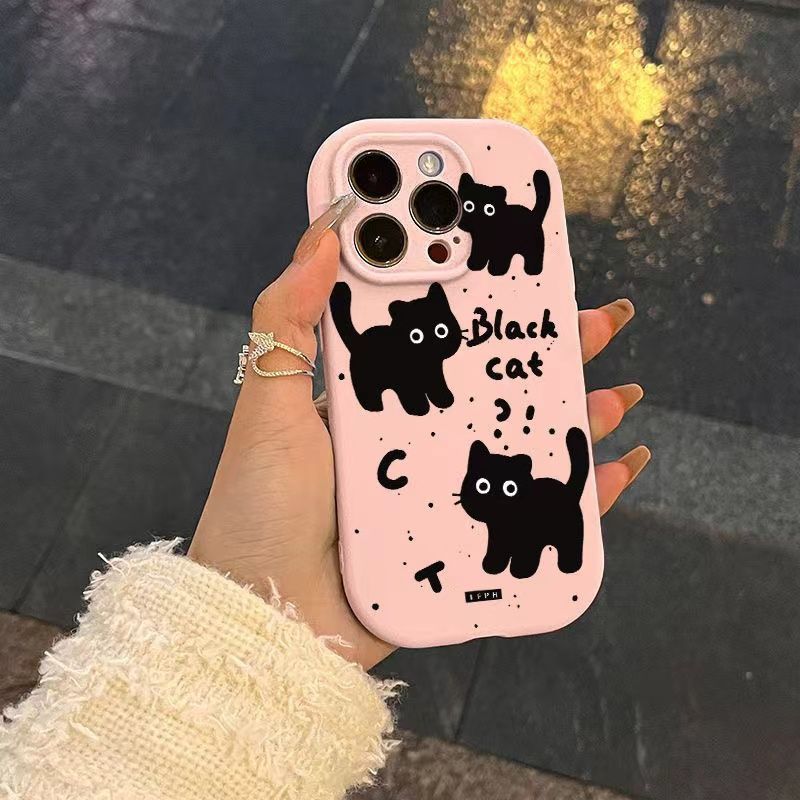 三只小猫适用iPhone16手机壳新款苹果15/14/13/12/11promax全包防摔x/xr/xs/max个性女6/6s/7/8p/8plus保护套