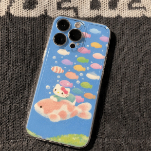 13mini max软壳7p 苹果16 8plus保护套女 11全包防摔xr 海洋凯蒂猫适用iPhone17手机壳新款 12promax