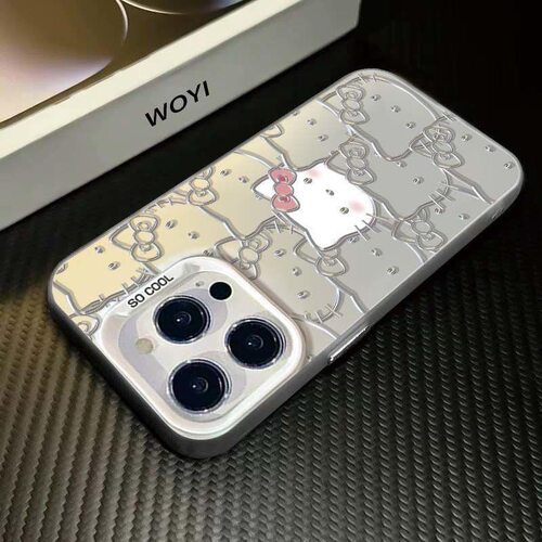 线条KT猫手机壳可爱卡通保护套iPhone苹果ip17/16/15/14/13mini/12/11pro/x/xr/xsmax适用7/8/16plus少女外壳