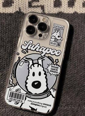 太空小狗适用苹果16手机壳iphone17新款15promax套14pro镜头15全包13por的plus硅胶11个性潮x外壳12pm软壳xr