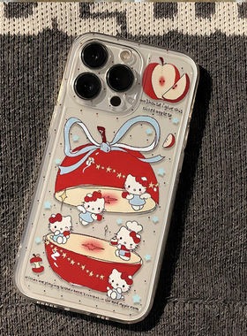 苹果天使KT猫可爱卡通iPhone17手机壳透明软胶保护套适用苹果17/16/15pro/14plus/13迷你12mini/11promax外壳
