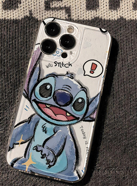 史迪奇卡通iPhone手机壳透明软壳可爱动漫保护套ip17/16/15/14/13/12/11pro/x/xr/xsmax适用7/8/16plus涂鸦女