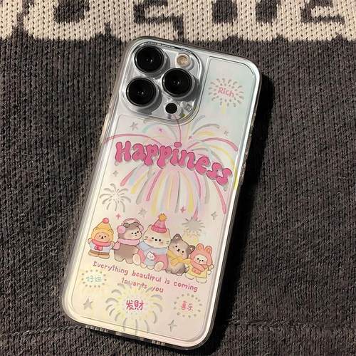 快乐烟花动物适用苹果16手机壳iphone17新款15promax套14pro镜头15全包13por的plus硅胶11女x外壳12pm软壳xr