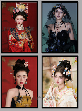 化妆装饰画彩妆学校挂画房间