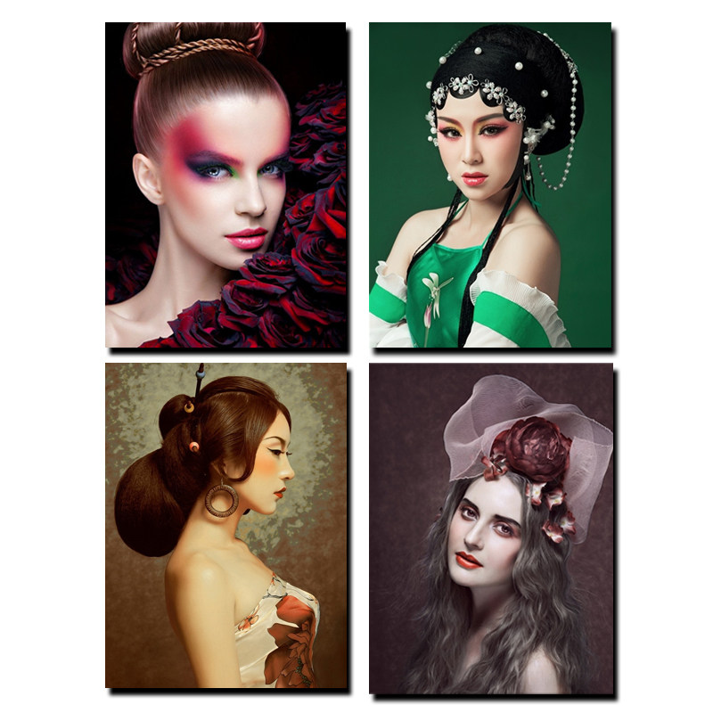 化妆学校工作室时尚彩妆浓妆造型装饰画 酒吧另类艺术创意妆面