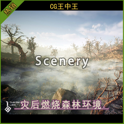 ue5虚幻4.27-5.6+影视火灾后燃烧森林大地枯树死地死树浓雾环境