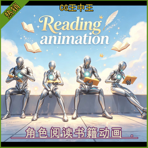 虚幻5UE5.0-5.8+角色NPC静坐阅读书籍学习翻页看书游戏动画素材