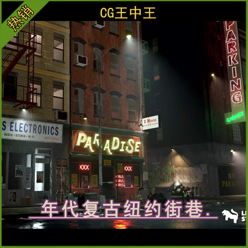unity3d 2020.3.28+影视HDRP年代复古纽约混乱街巷贫民窟城市场景