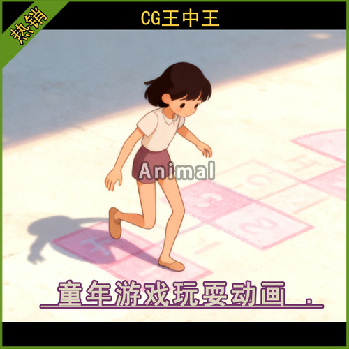 童年游戏玩耍玩具跳房子捉迷藏玩沙子朗诵动画包虚幻5ue5.3-5.7+